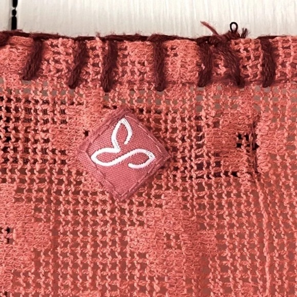 Prana | Coral Winnie Boho Mesh Lace Embroidered Peasant Top, Large - Picture 9 of 9